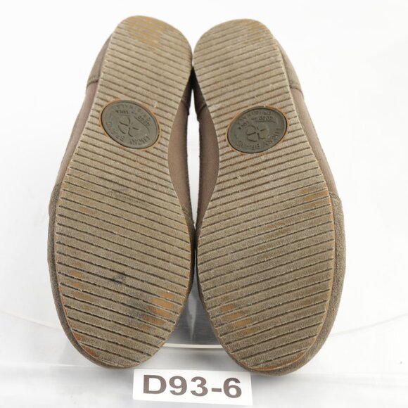 VTG Lucky Brand Womens Sneaker Size 7 Tan Suede Laceless Slip On Frayed Shoes 90 - Picture 7 of 12